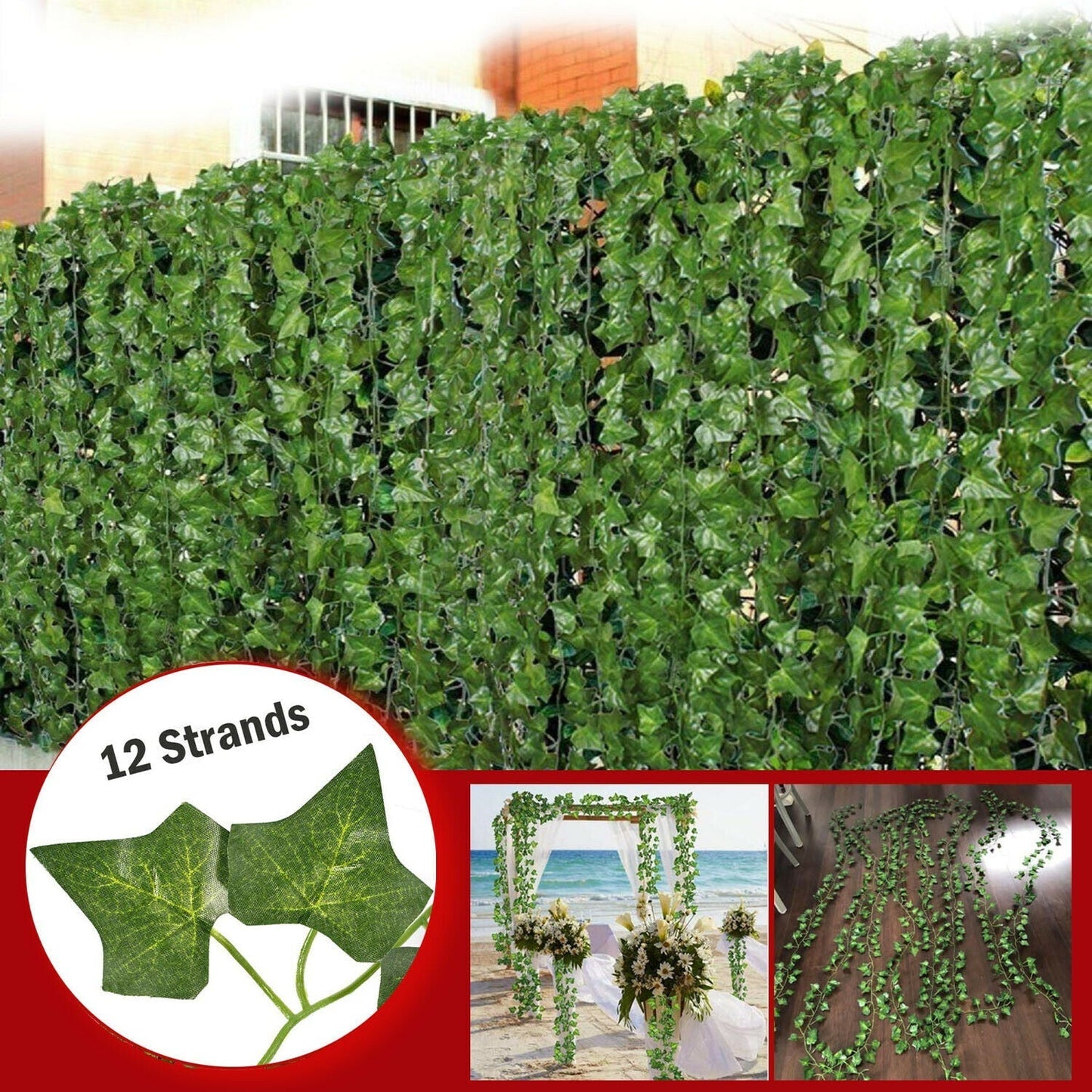 Artificial Ivy Leaf Plants Fake Hanging Garland Plants Vine Home Floral Decor - FREE SHIPPING
