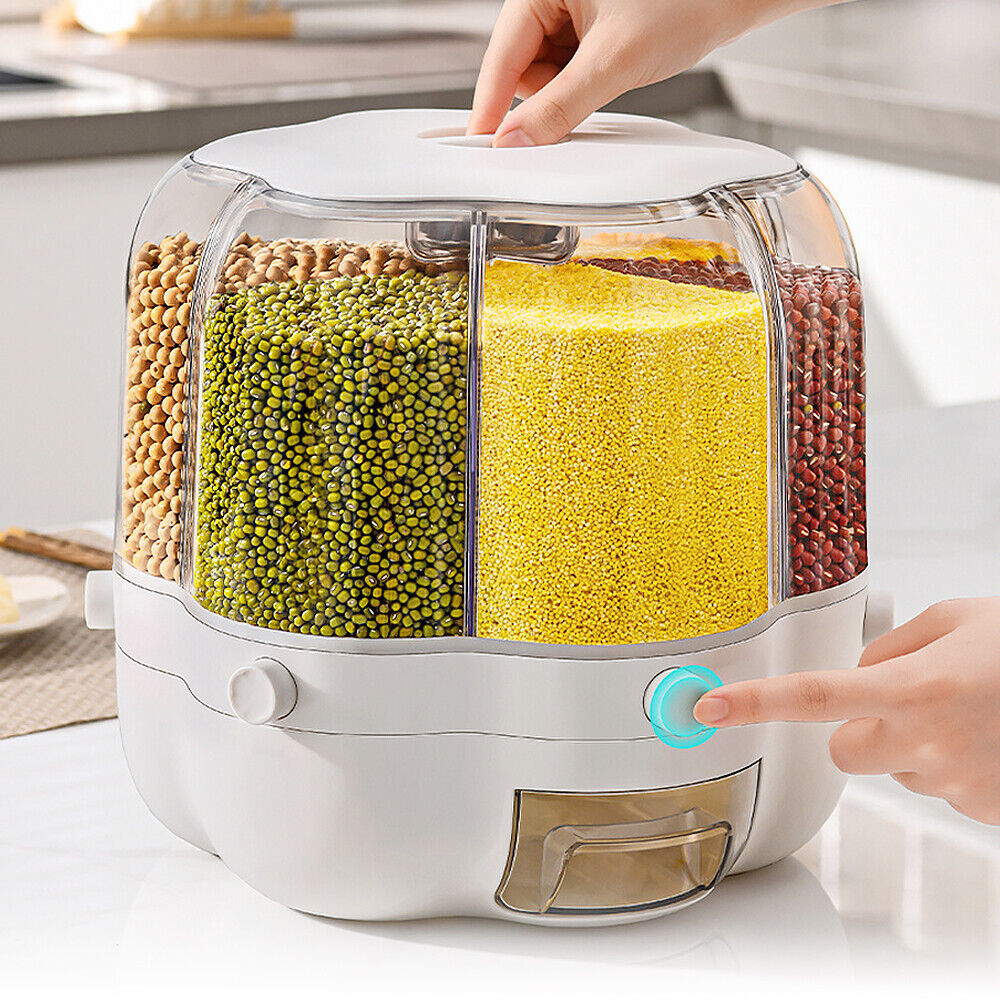 Kitchen Dry Food Sealed Storage Container Grain Box Cereal Dispenser Rice Tank UK - FREE SHIPPING