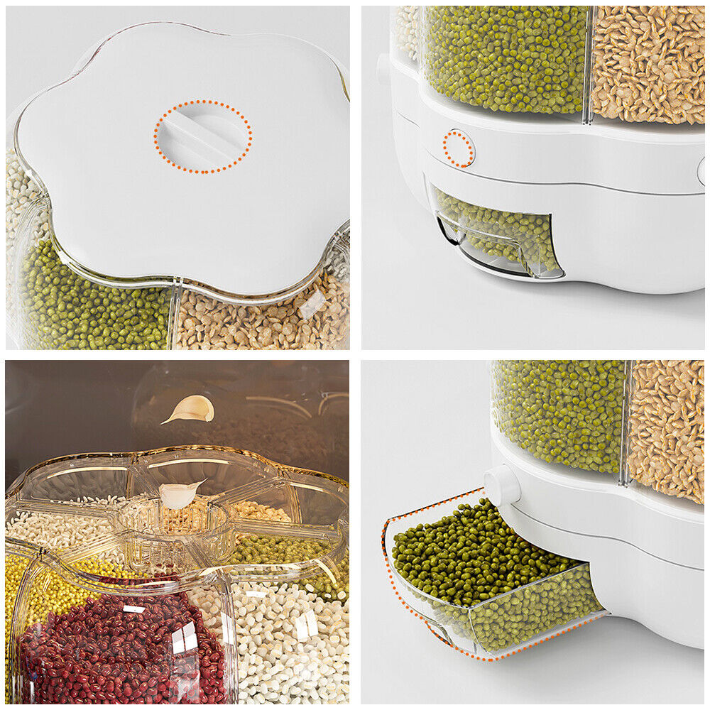 Kitchen Dry Food Sealed Storage Container Grain Box Cereal Dispenser Rice Tank UK - FREE SHIPPING