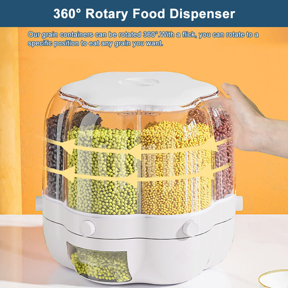 Kitchen Dry Food Sealed Storage Container Grain Box Cereal Dispenser Rice Tank UK - FREE SHIPPING