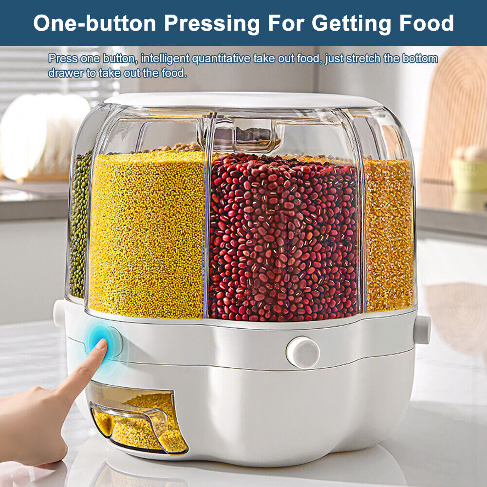 Kitchen Dry Food Sealed Storage Container Grain Box Cereal Dispenser Rice Tank UK - FREE SHIPPING