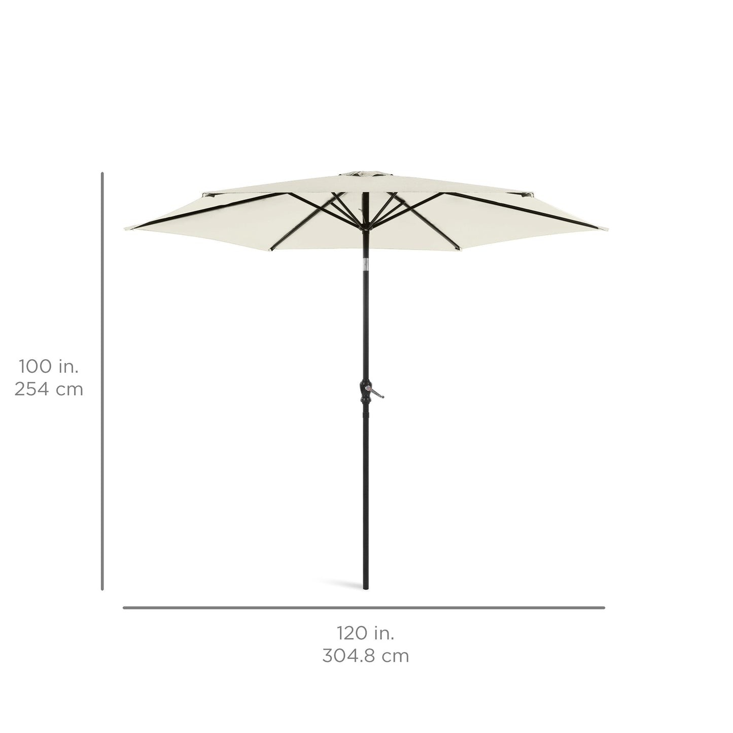 Outdoor Steel Market Patio Umbrella Decoration w/ Tilt, Crank Lift - 10ft