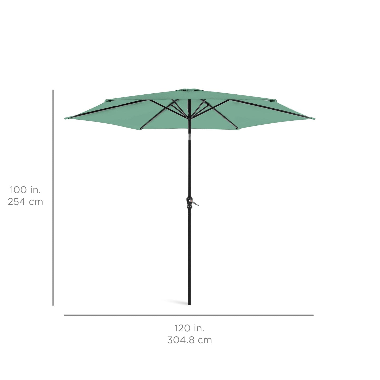 Outdoor Steel Market Patio Umbrella Decoration w/ Tilt, Crank Lift - 10ft