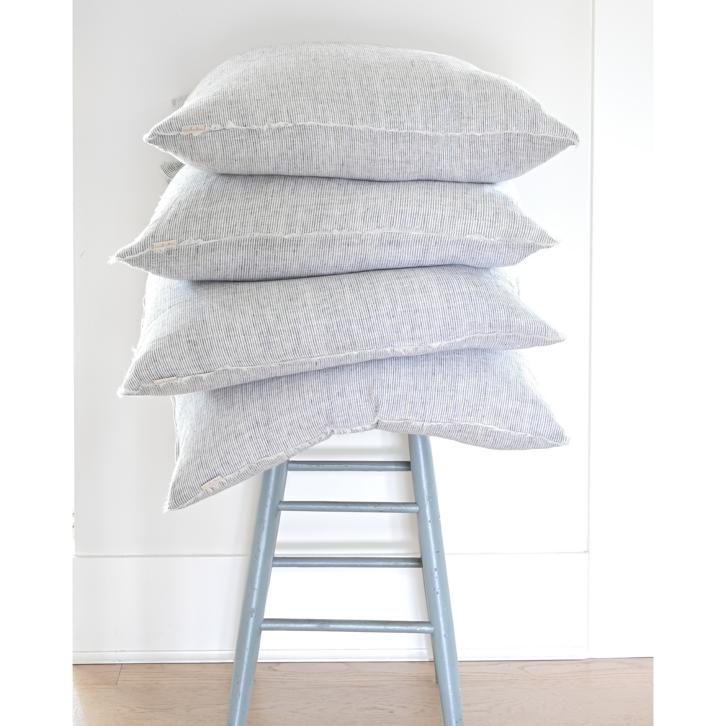 Cambri Denim Stripe Linen Pillow - LndmarkClub USA