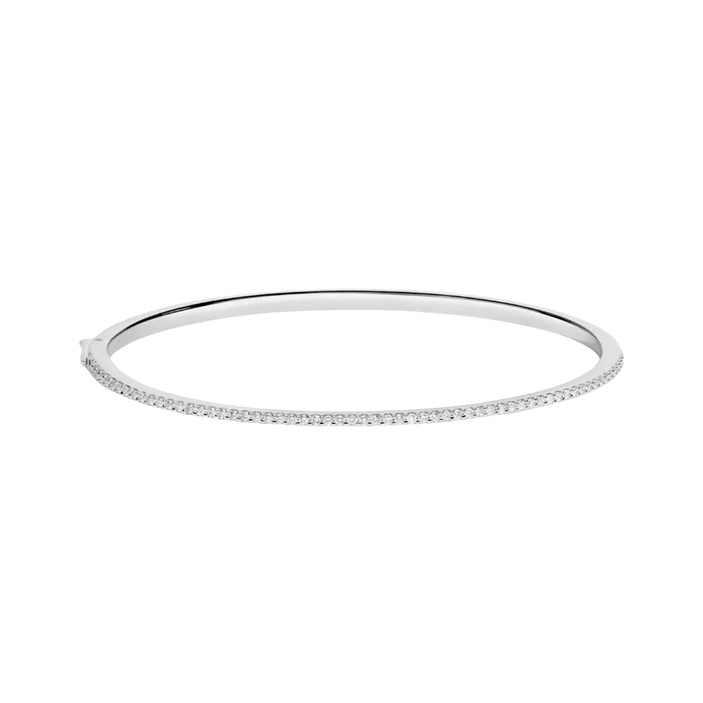 DARIA SILVER BANGLE WITH CZ STONES - LndmarkClub USA