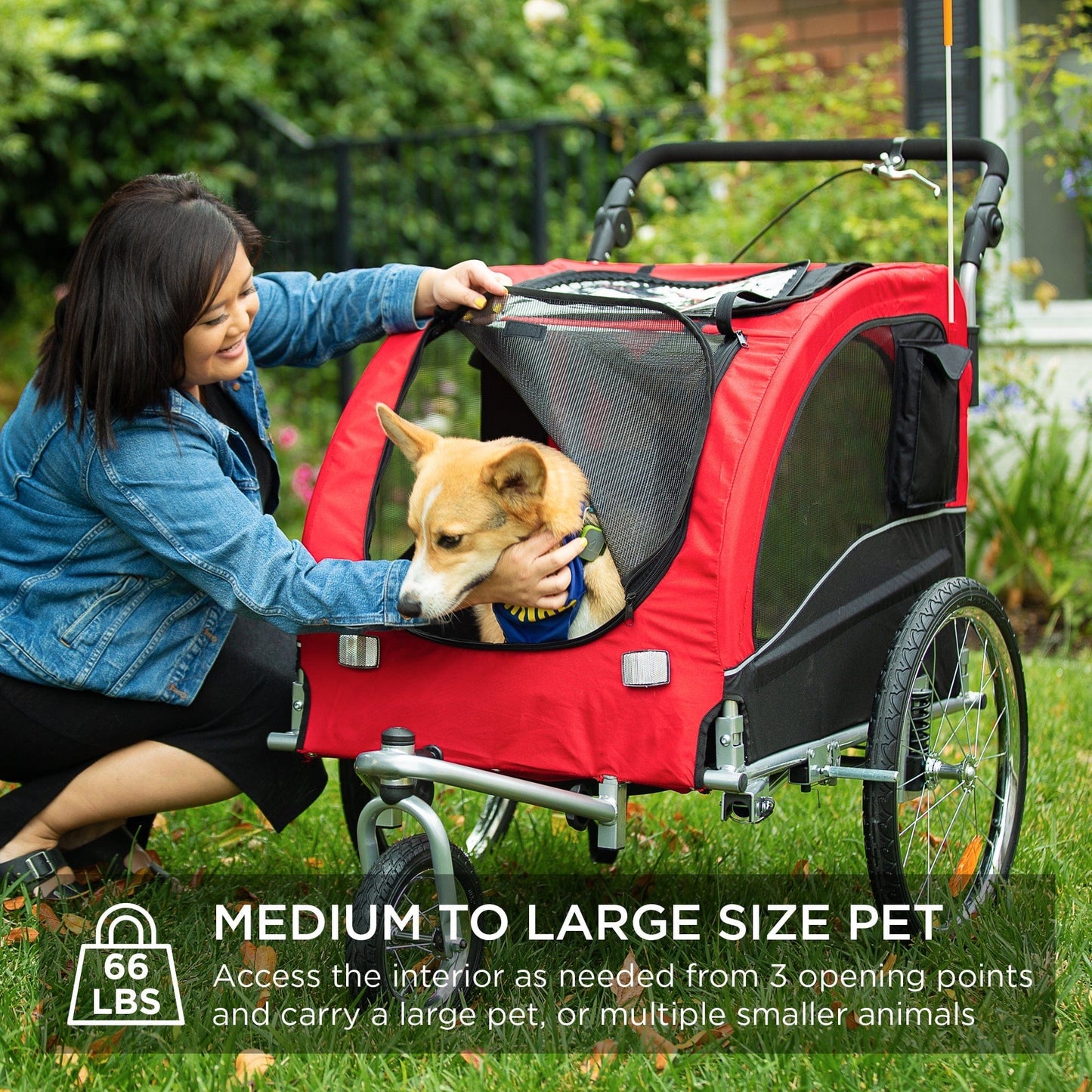 Versatile Pet Stroller and Bicycle Trailer Combo