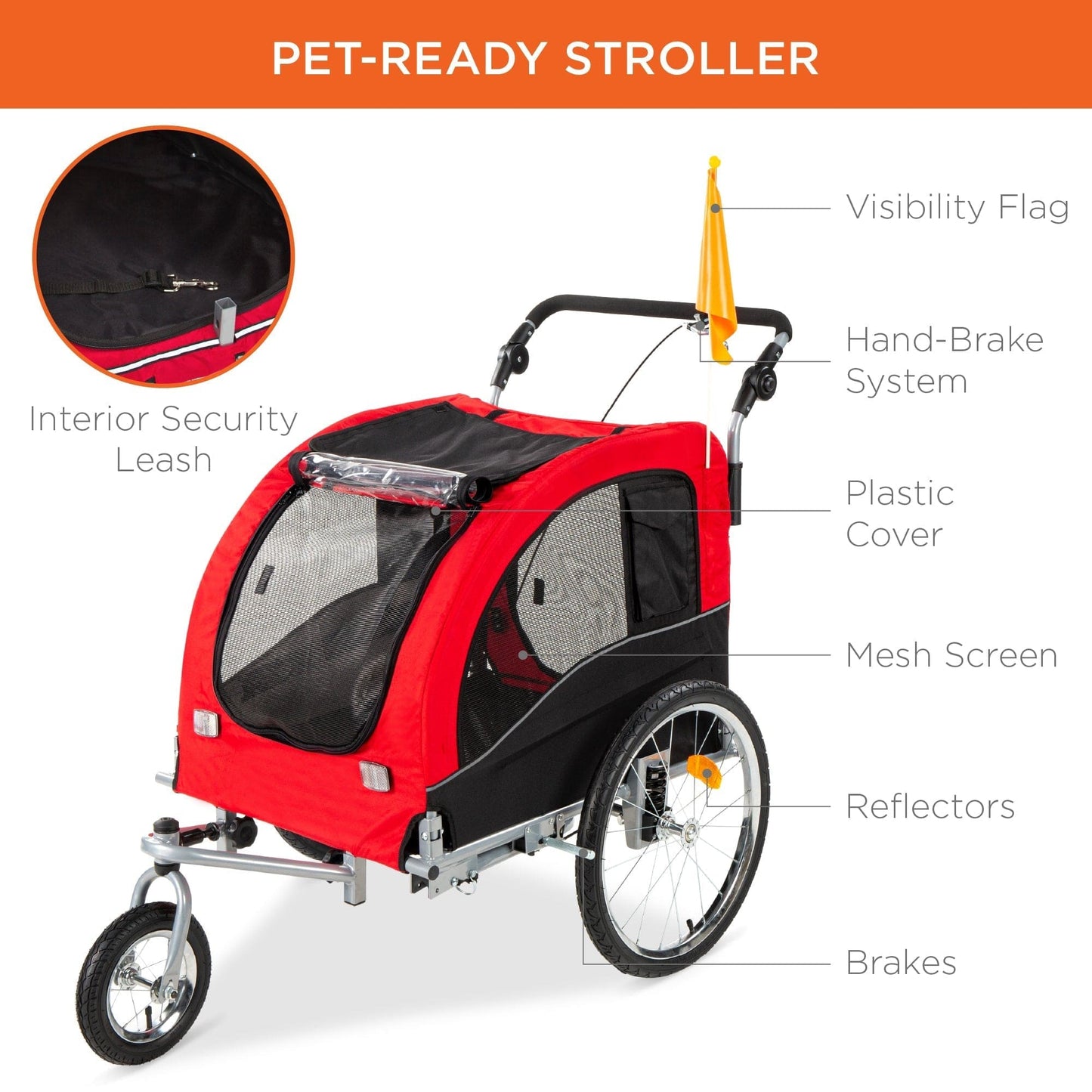 Versatile Pet Stroller and Bicycle Trailer Combo