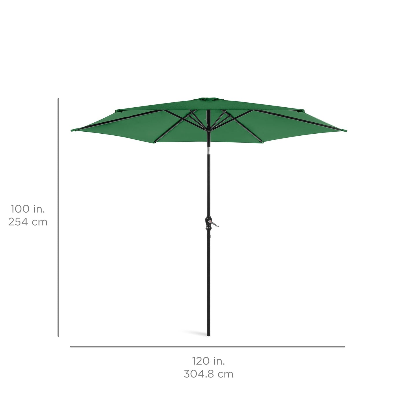 Outdoor Steel Market Patio Umbrella Decoration w/ Tilt, Crank Lift - 10ft