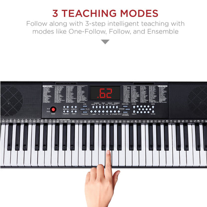 61-Key Electronic Keyboard Piano Starter Kit with Microphone and 3 Learning Modes