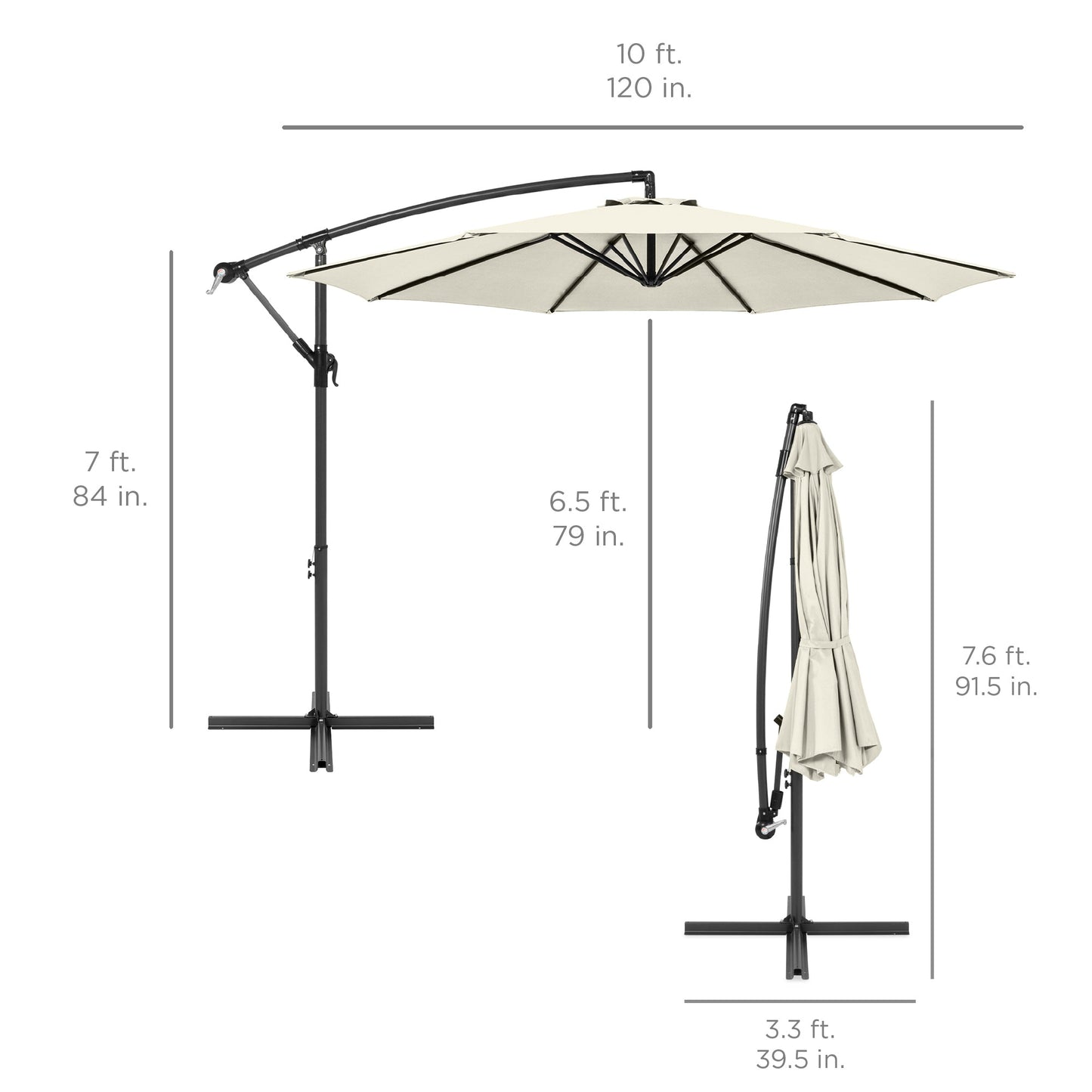 Offset Hanging Patio Umbrella - 10ft