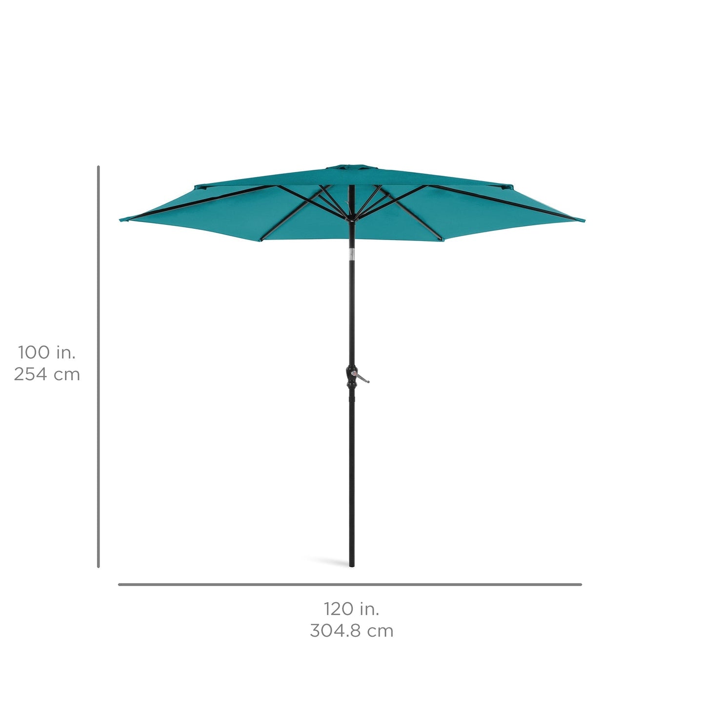 Outdoor Steel Market Patio Umbrella Decoration w/ Tilt, Crank Lift - 10ft