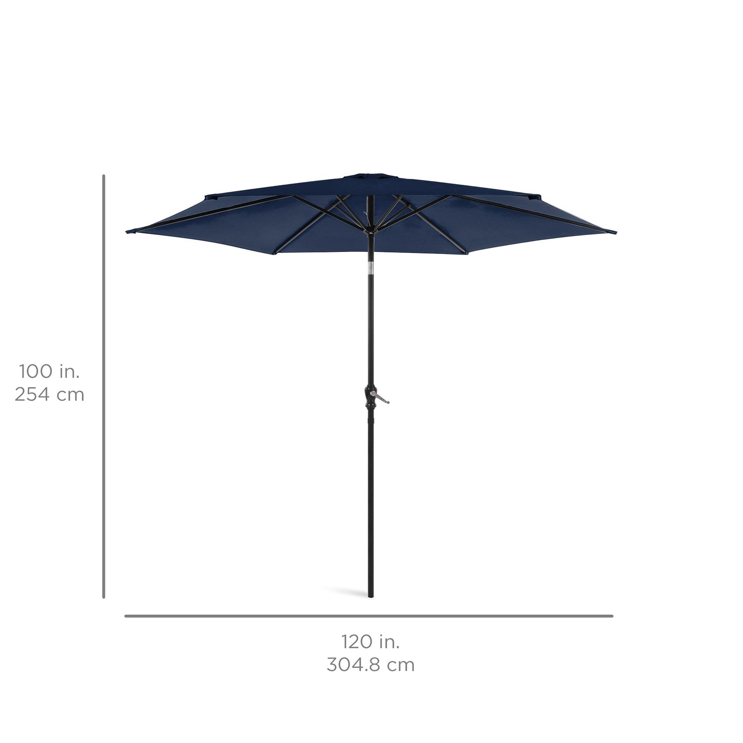 Outdoor Steel Market Patio Umbrella Decoration w/ Tilt, Crank Lift - 10ft