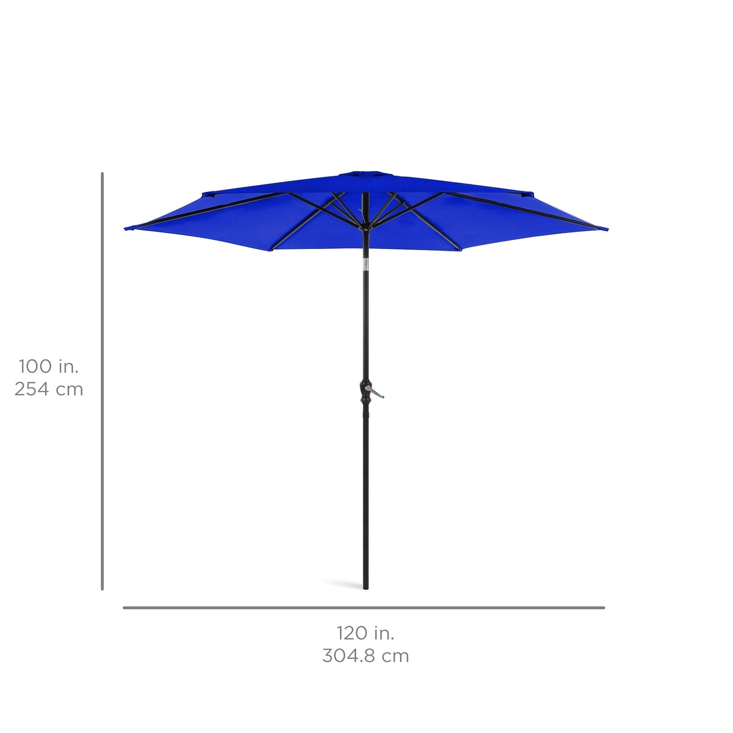 Outdoor Steel Market Patio Umbrella Decoration w/ Tilt, Crank Lift - 10ft