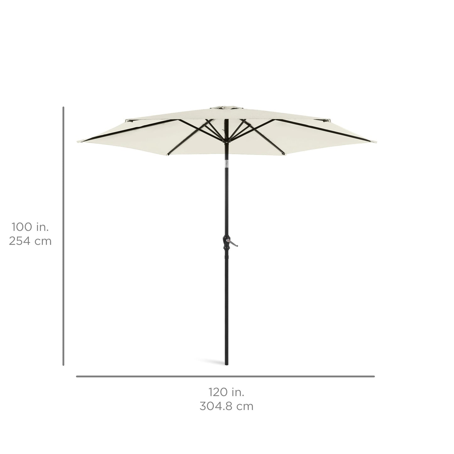 Outdoor Steel Market Patio Umbrella Decoration w/ Tilt, Crank Lift - 10ft