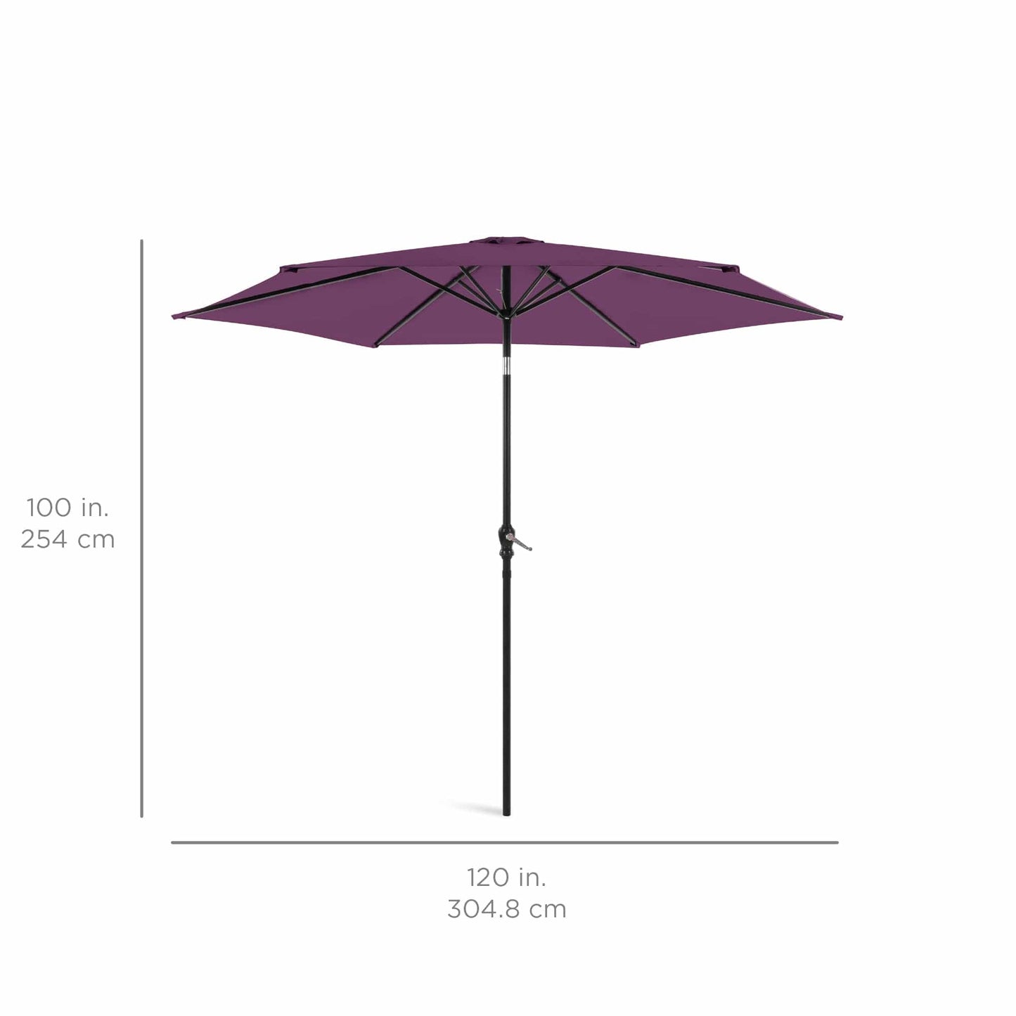 Outdoor Steel Market Patio Umbrella Decoration w/ Tilt, Crank Lift - 10ft