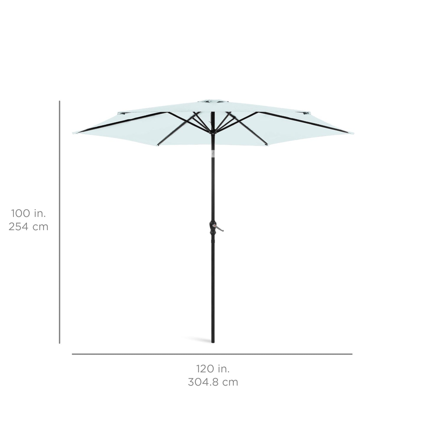 Outdoor Steel Market Patio Umbrella Decoration w/ Tilt, Crank Lift - 10ft