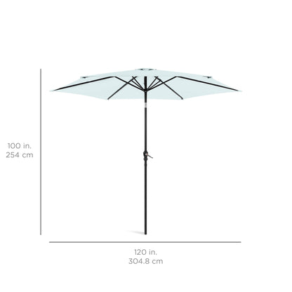 Outdoor Steel Market Patio Umbrella Decoration w/ Tilt, Crank Lift - 10ft