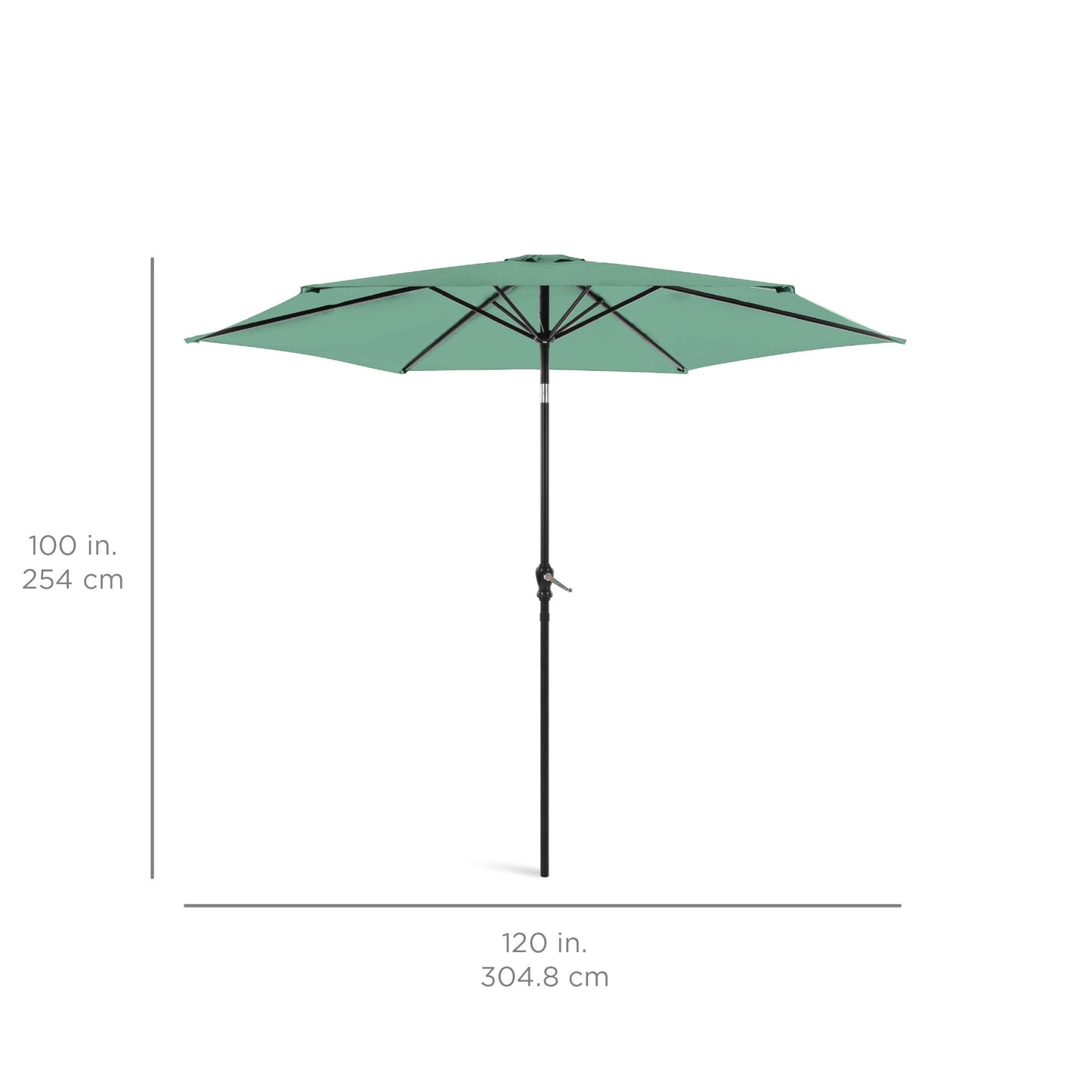 Outdoor Steel Market Patio Umbrella Decoration w/ Tilt, Crank Lift - 10ft