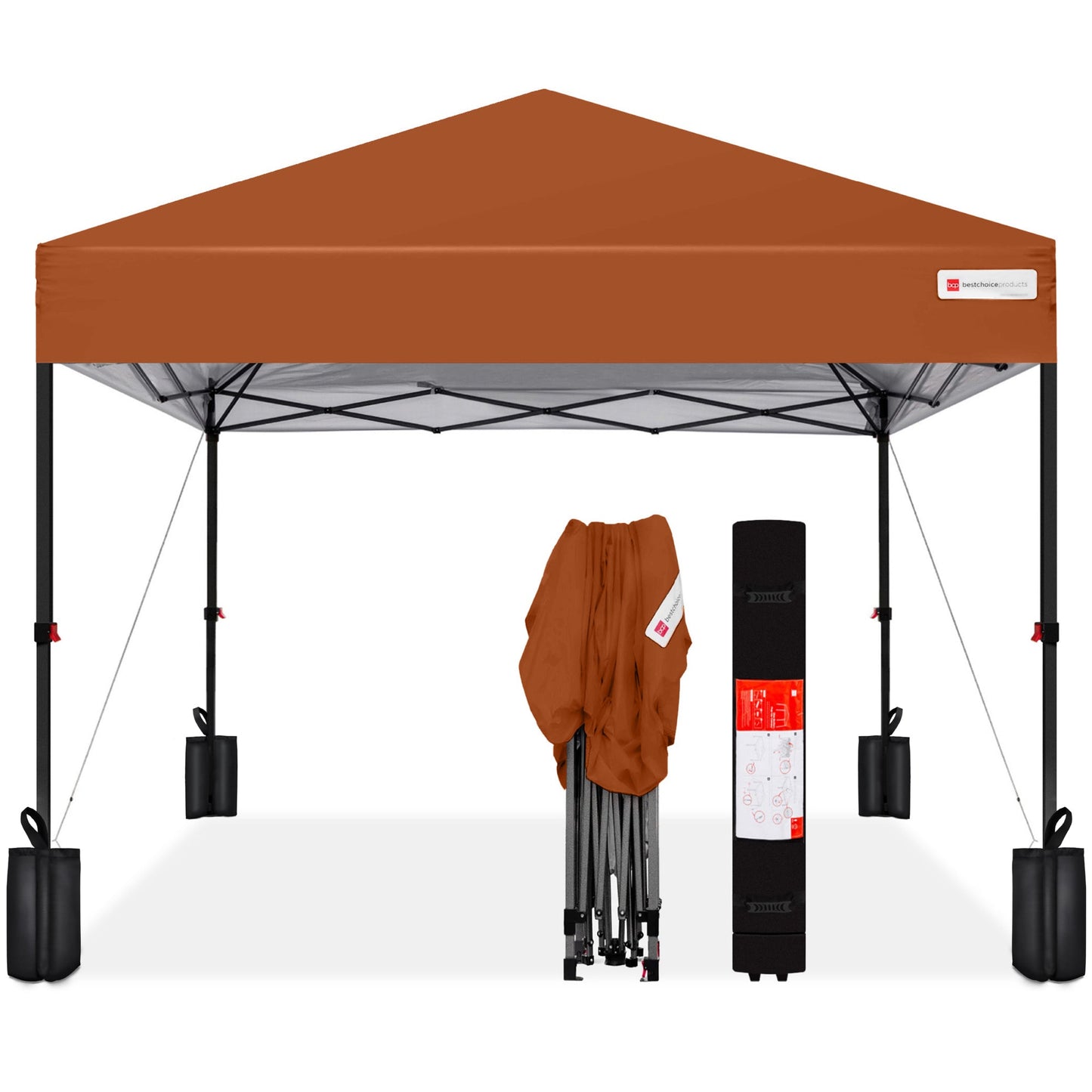 One-Person Setup Instant Pop Up Canopy w/ Case, 4 Weight Bags - 12x12ft