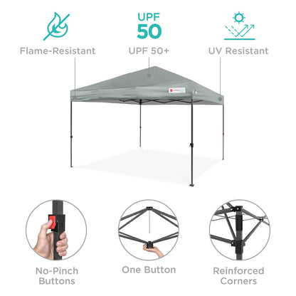 One-Person Setup Instant Pop Up Canopy w/ Case, 4 Weight Bags - 12x12ft