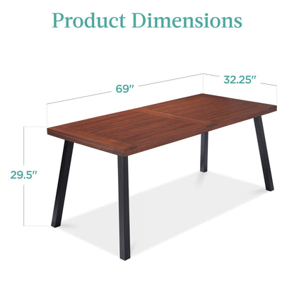 Acacia Wood Dining Table for 6 - Indoor & Outdoor Use