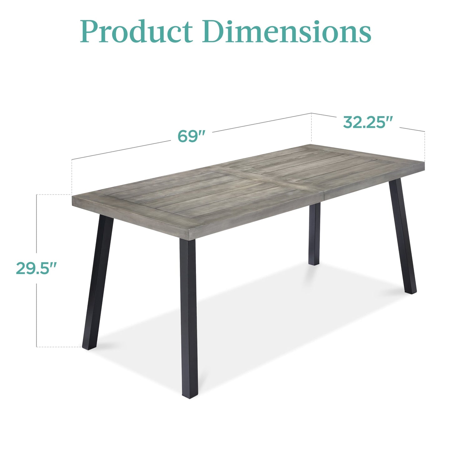 Acacia Wood Dining Table for 6 - Indoor & Outdoor Use