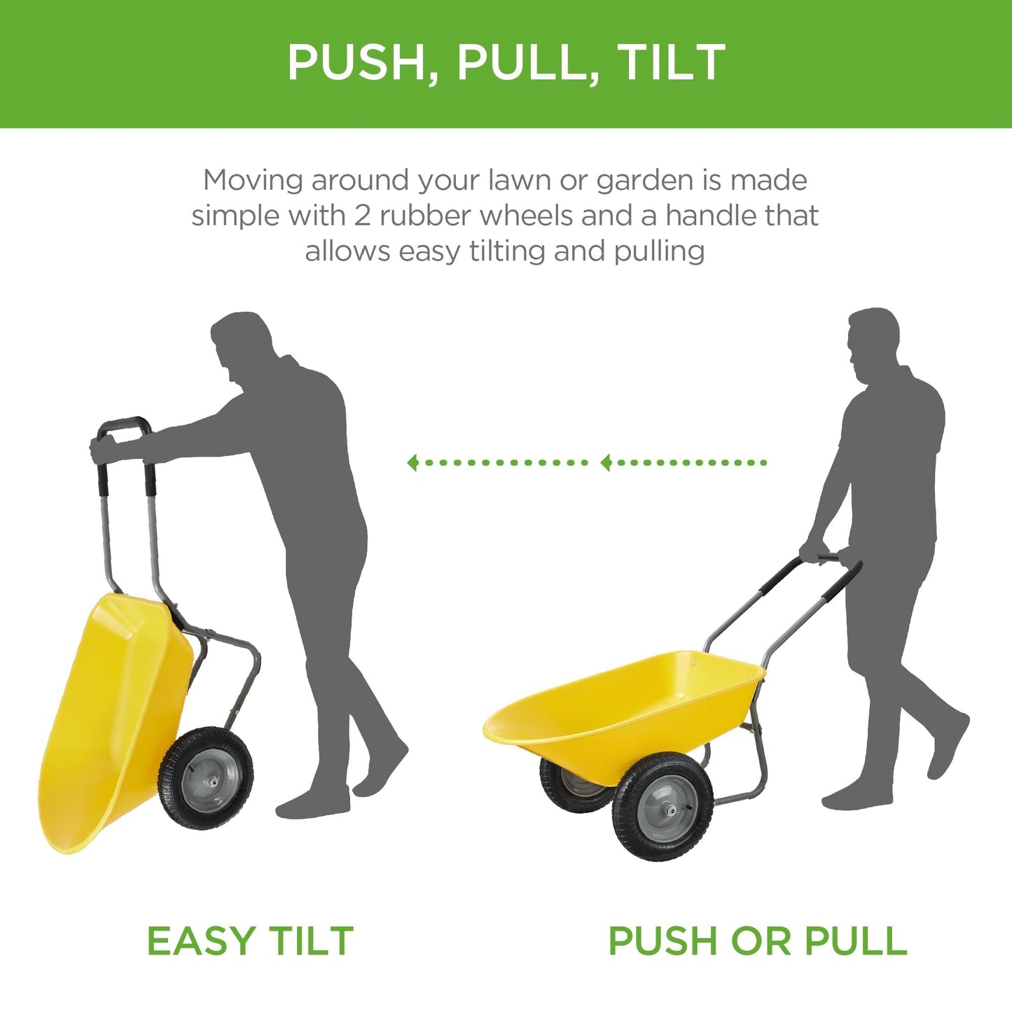 Dual-Wheel Wheelbarrow Garden Cart