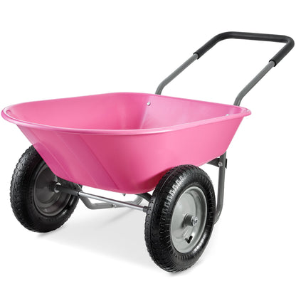 Dual-Wheel Wheelbarrow Garden Cart